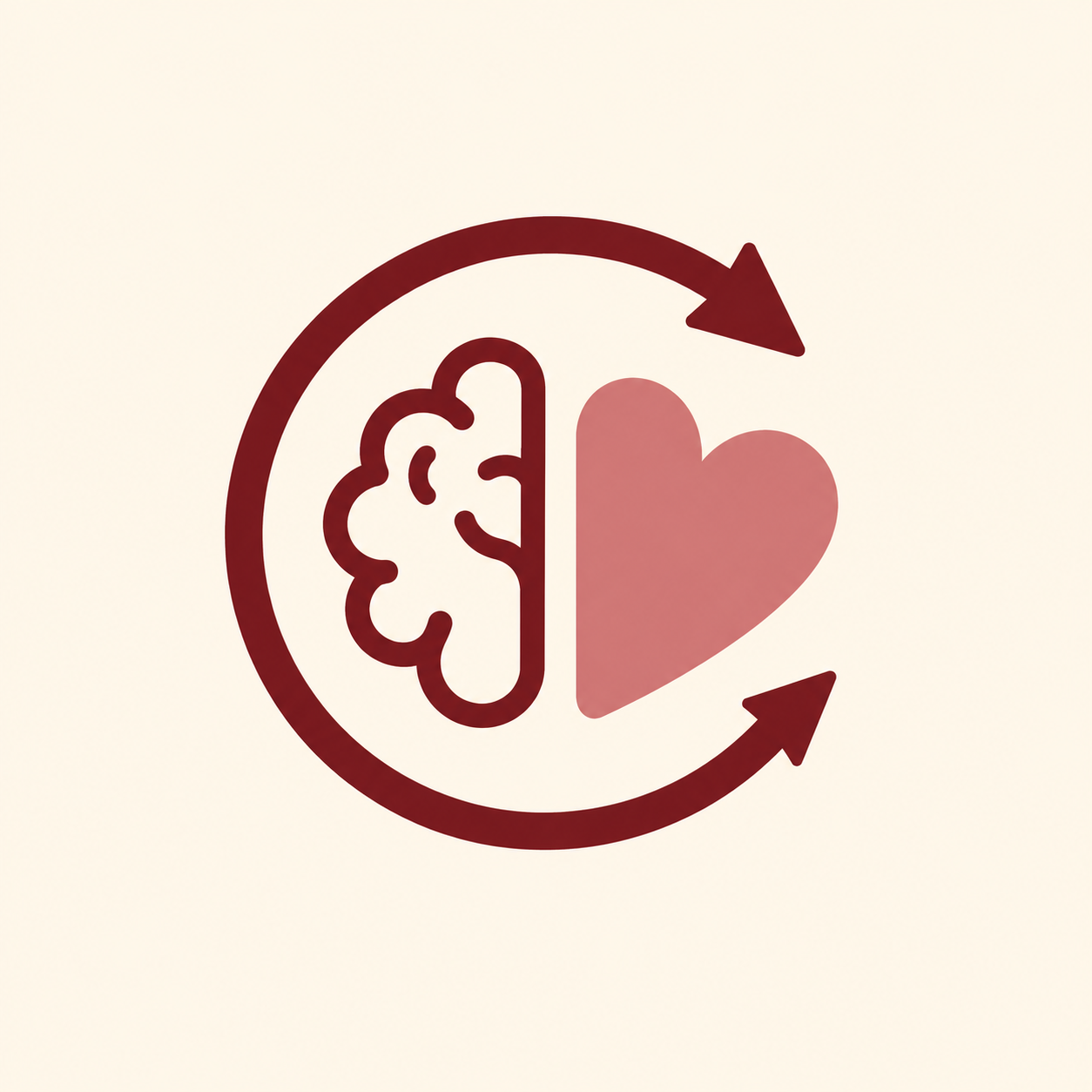 Logo PSICOLOOP: cerebro y corazón rodeados por una flecha